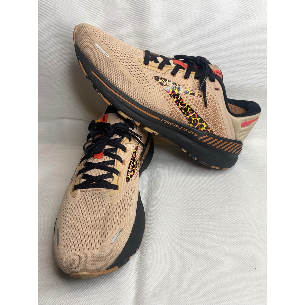 Brooks Adrenaline GTS 22 Running Shoes Womens Size US 11B Leopard Orange Print